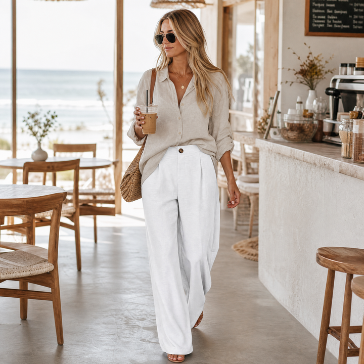 Cavendish | Wide Leg High Waist Trousers in product view 3