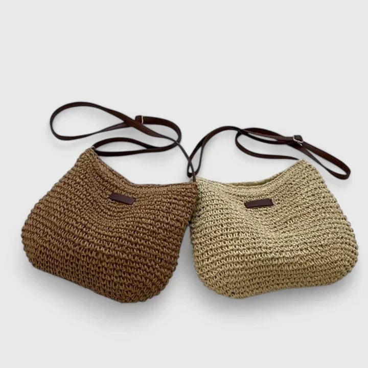 Svanhild | Woven Straw Crossbody Bag in product view 1
