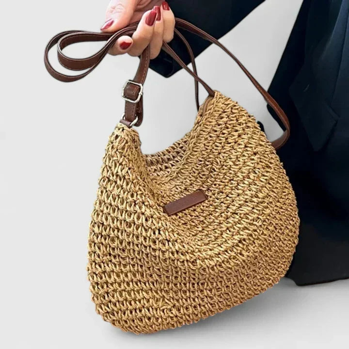 Svanhild | Woven Straw Crossbody Bag in product view 3