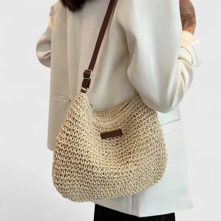 Svanhild | Woven Straw Crossbody Bag in product view 4