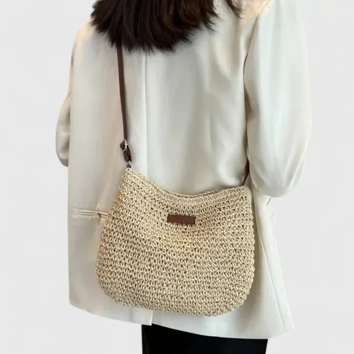 Svanhild | Woven Straw Crossbody Bag in product view 5