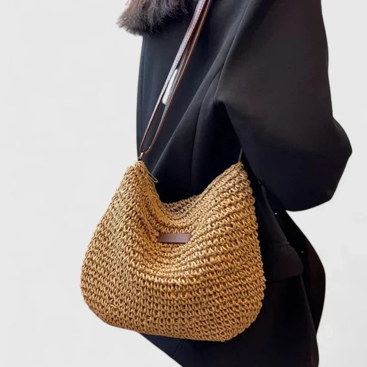 Svanhild | Woven Straw Crossbody Bag in product view 6