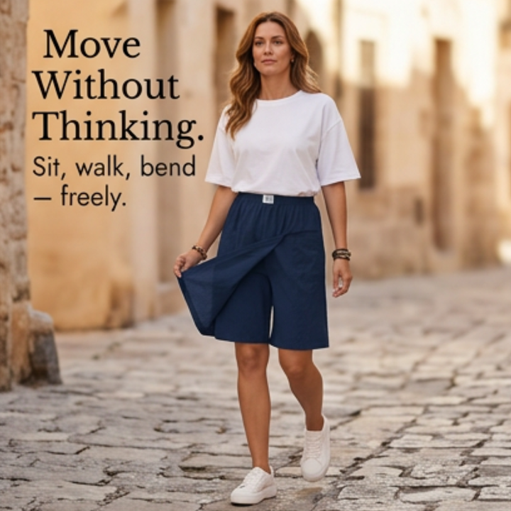 Valtine | Wrap-Front Skort Wide Leg Knee Shorts in product view 8