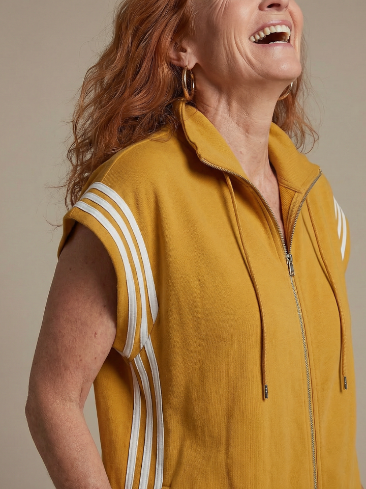 Vashti | Zip Front Stripe Panel Jumpsuit in product view 8