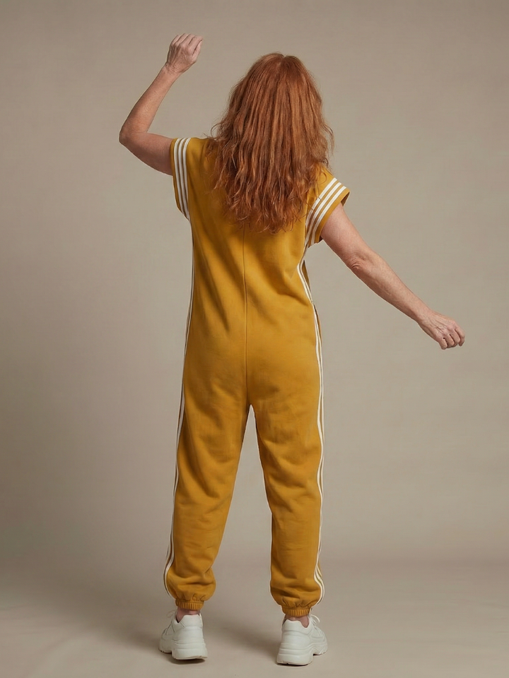 Vashti | Zip Front Stripe Panel Jumpsuit in product view 9