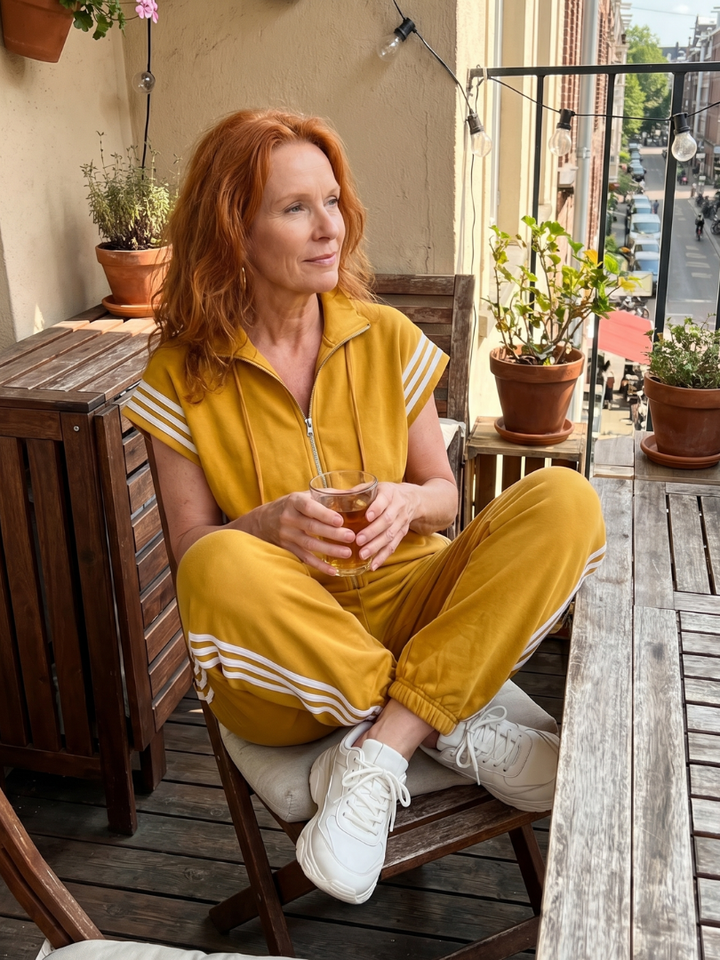 Vashti | Zip Front Stripe Panel Jumpsuit in product view 10