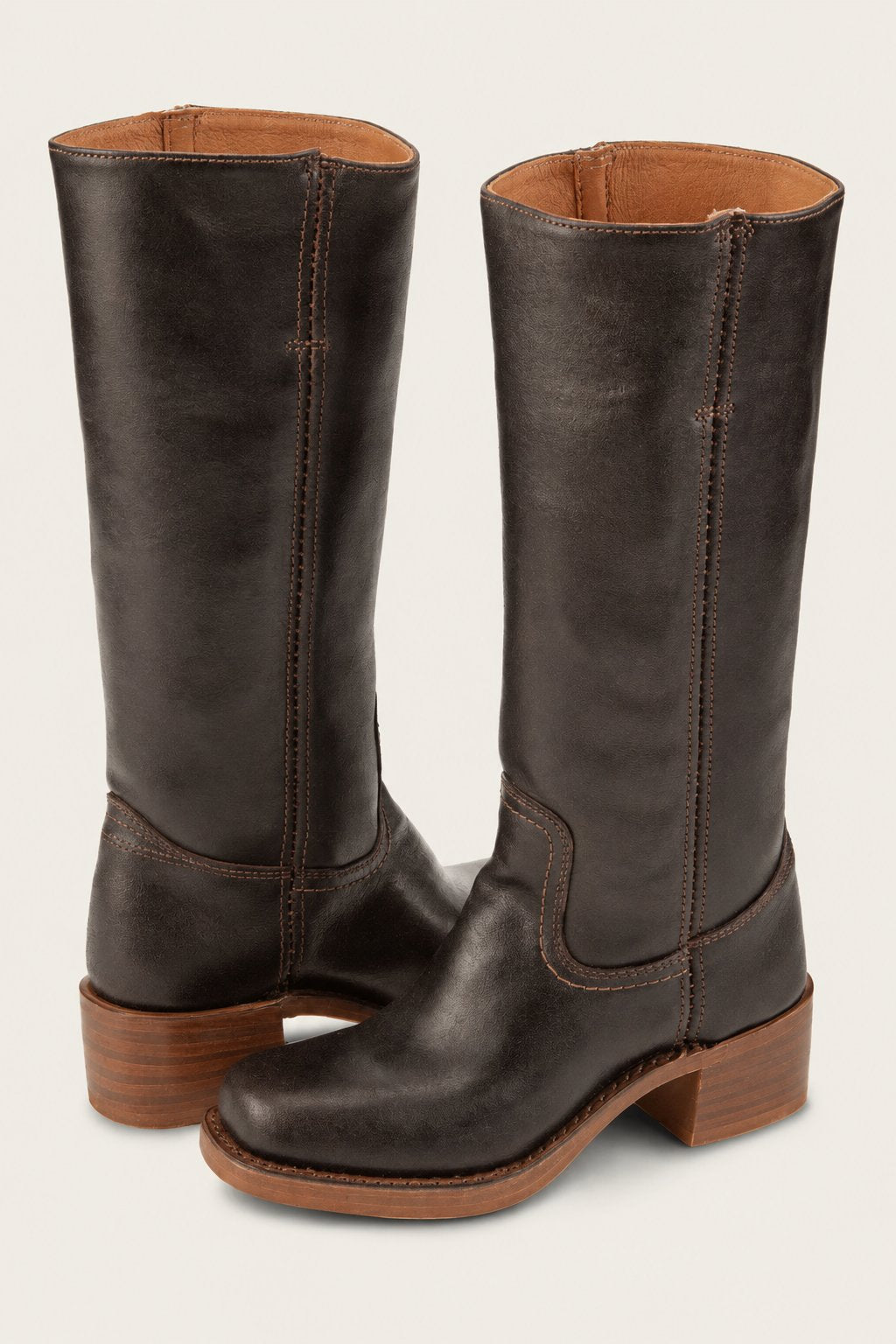 Zoe | Knee-High Leather Block-Heel Boots