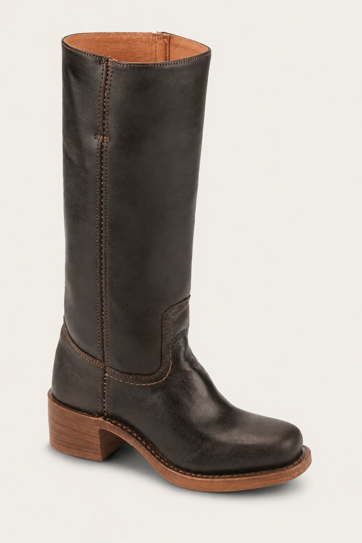Zoe | Knee-High Leather Block-Heel Boots