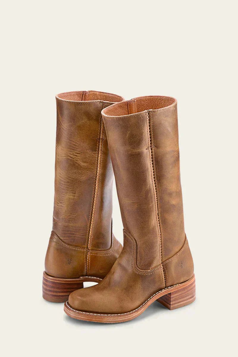 Zoe | Knee-High Leather Block-Heel Boots
