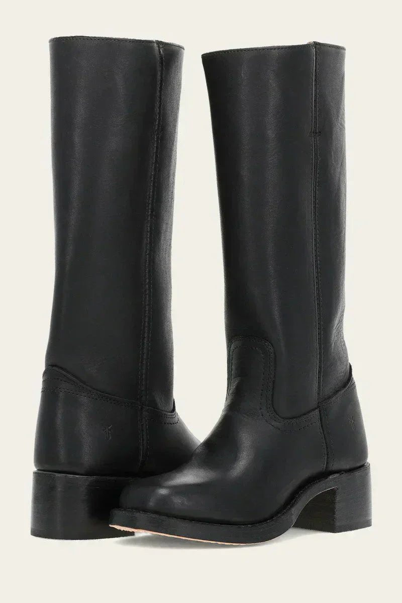 Zoe | Knee-High Leather Block-Heel Boots