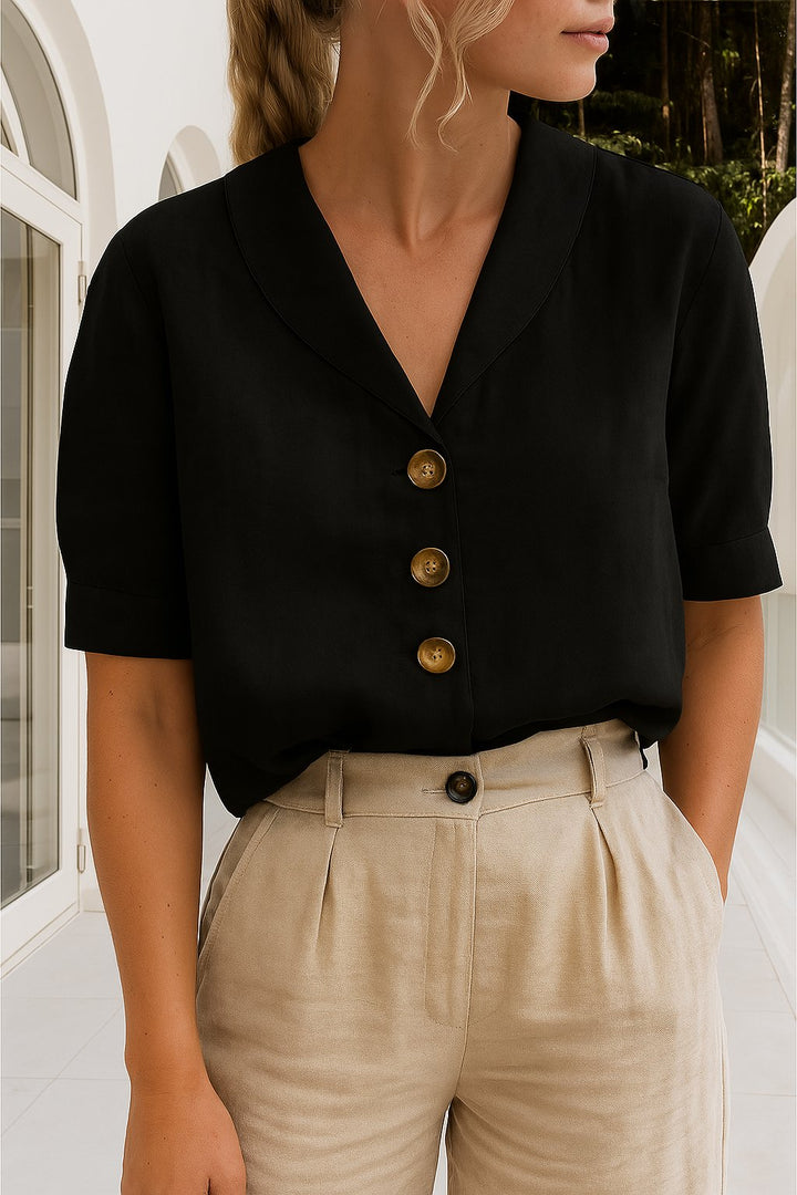 Seraphine | V-Neck Button Front Blouse