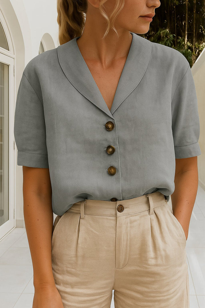 Seraphine | V-Neck Button Front Blouse